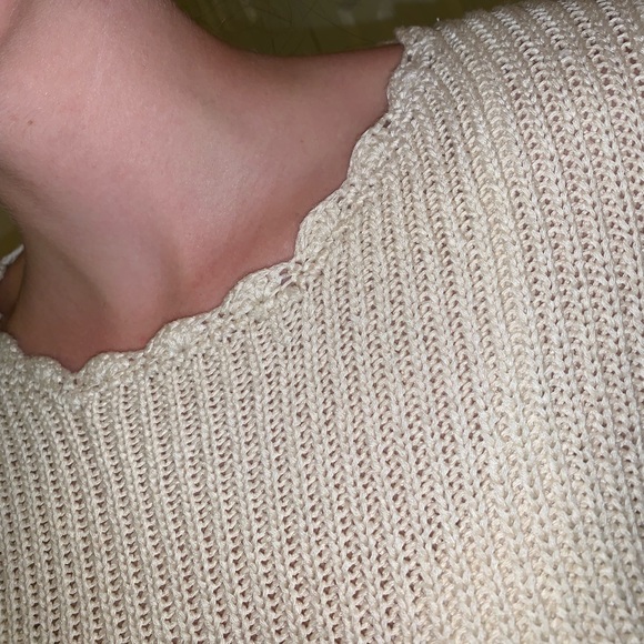 Knitted wide arm crop top - Picture 3 of 5